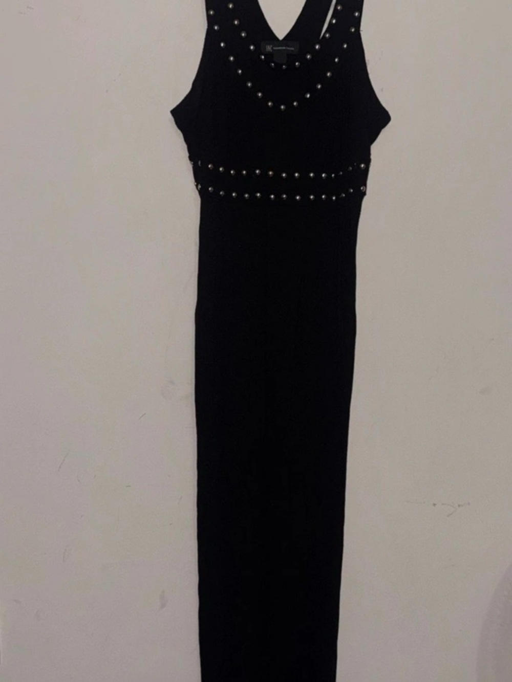 INC International Concepts Studded Black Maxi Dress Size Medium